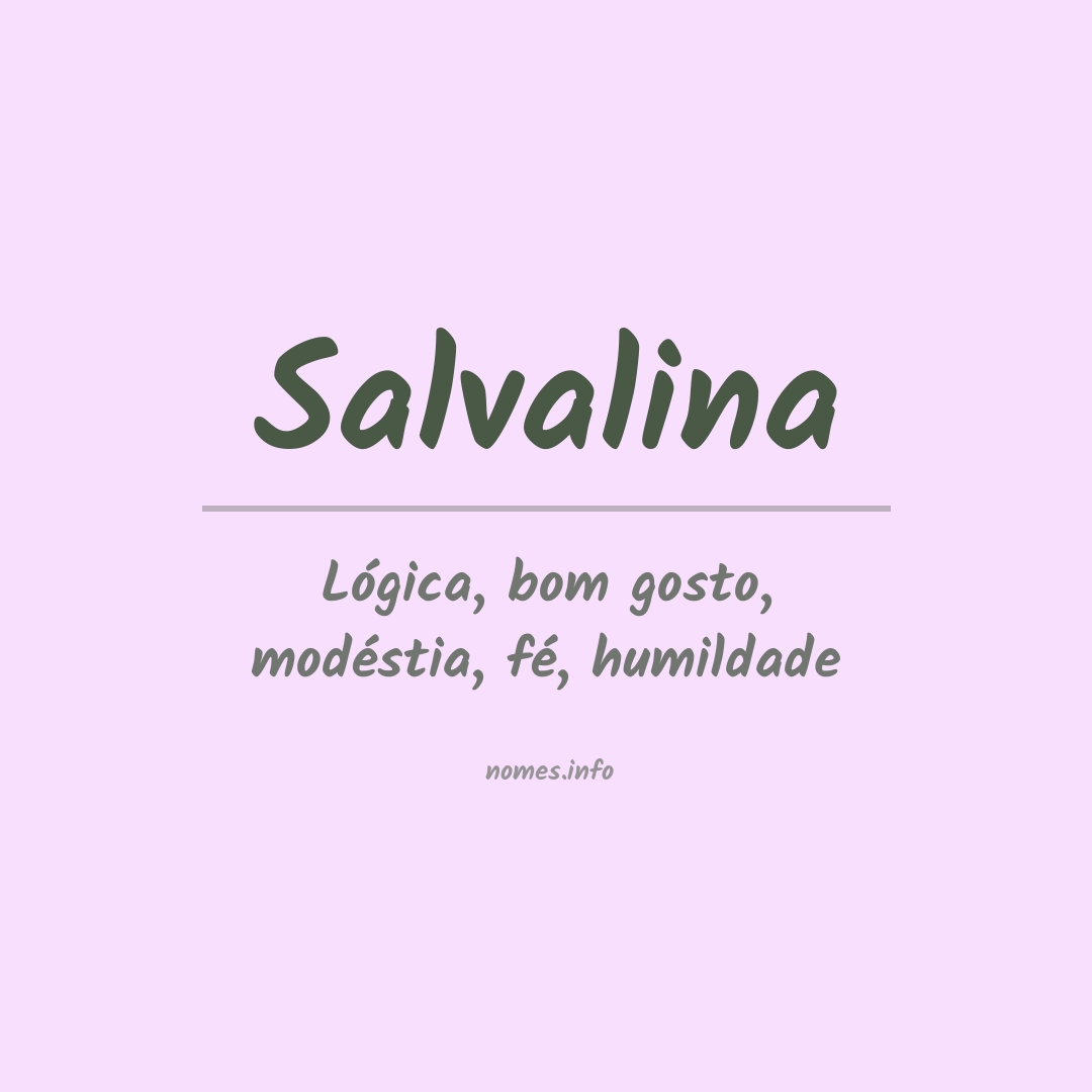 Significado do nome Salvalina