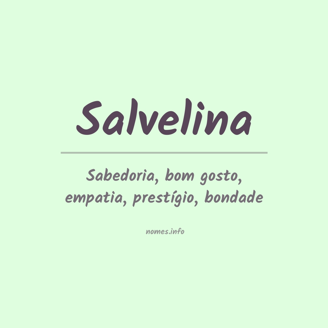 Significado do nome Salvelina