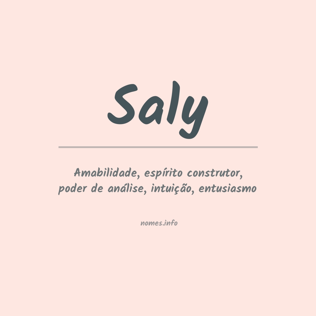 Significado do nome Saly