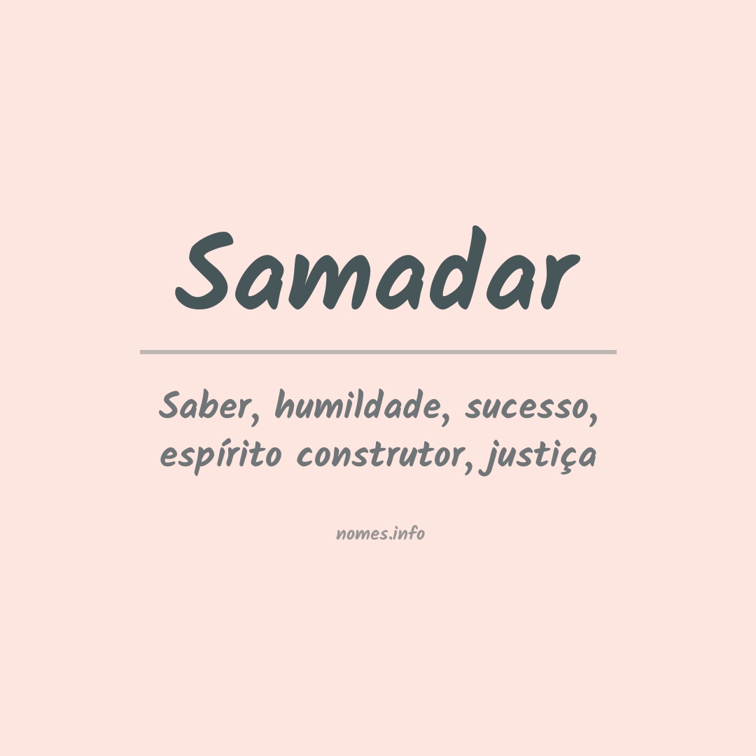 Significado do nome Samadar