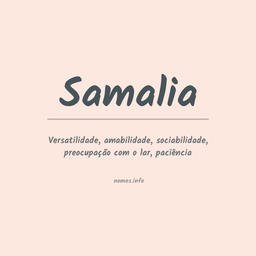 Significado do nome Samalia
