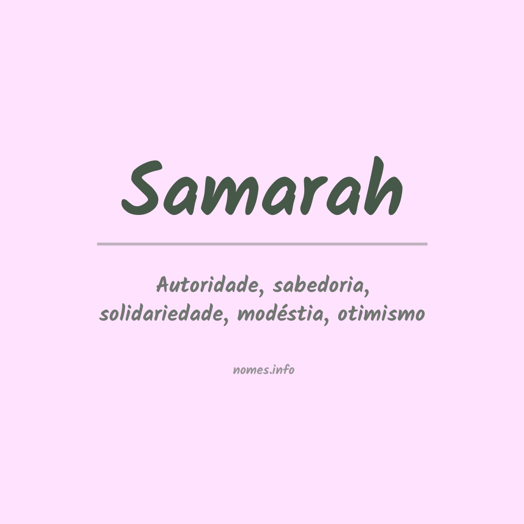 Significado do nome Samarah