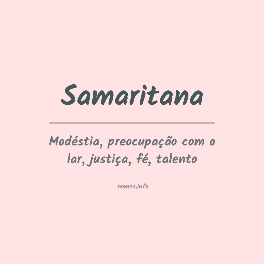 Significado do nome Samaritana