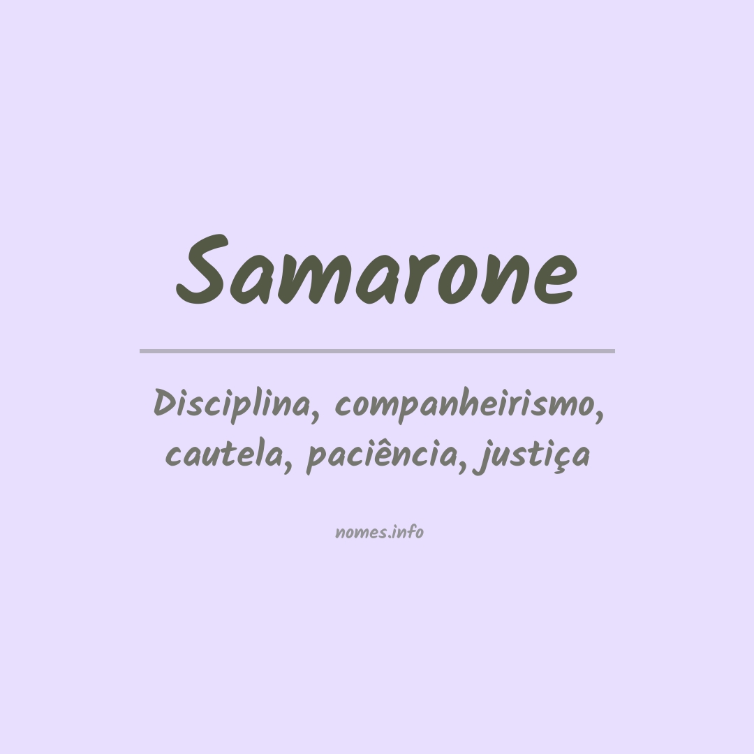 Significado do nome Samarone