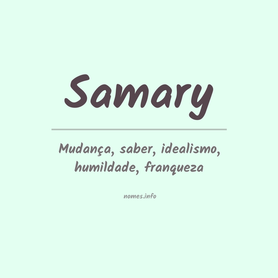 Significado do nome Samary
