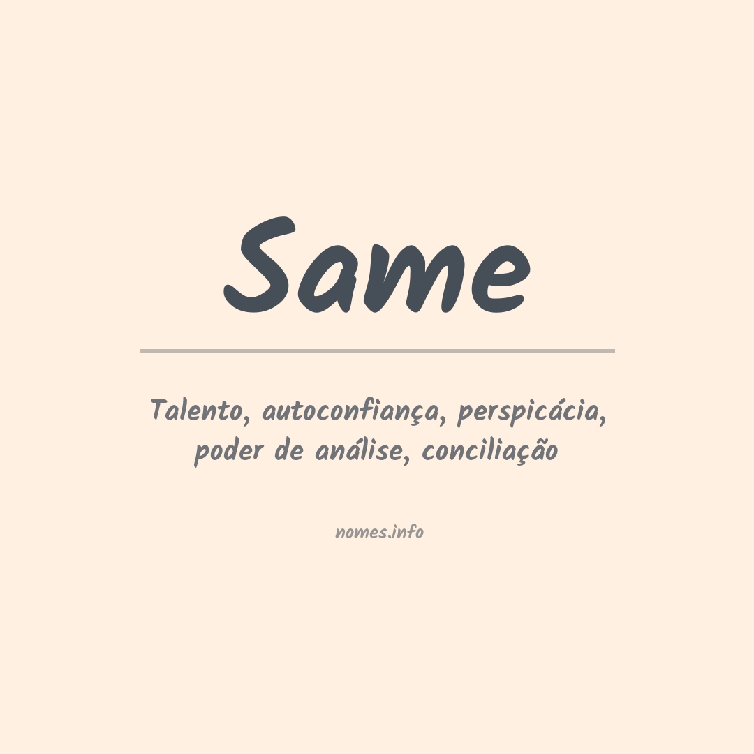 Significado do nome Same