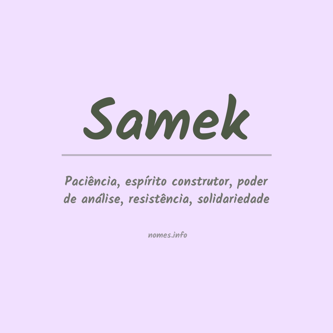 Significado do nome Samek