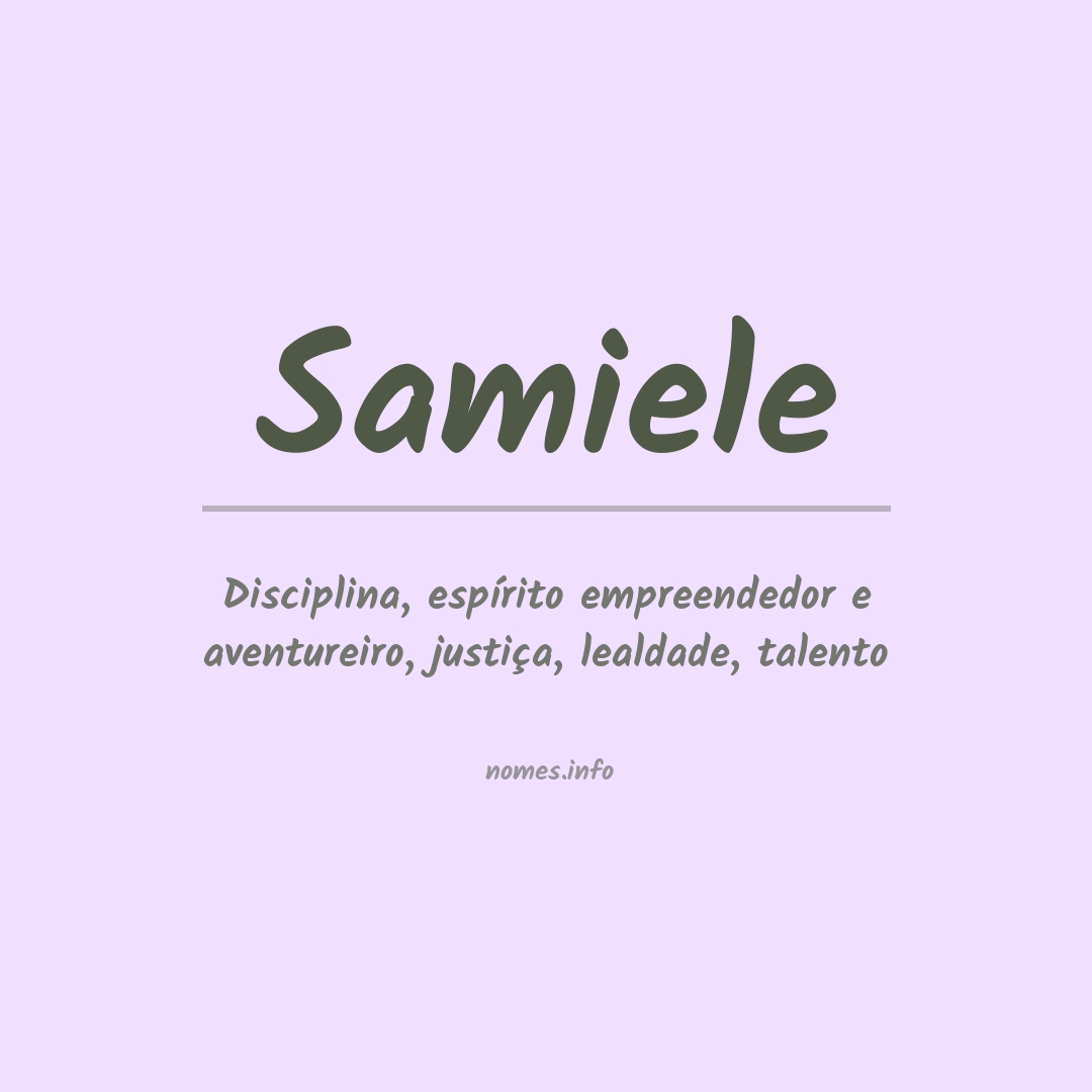 Significado do nome Samiele