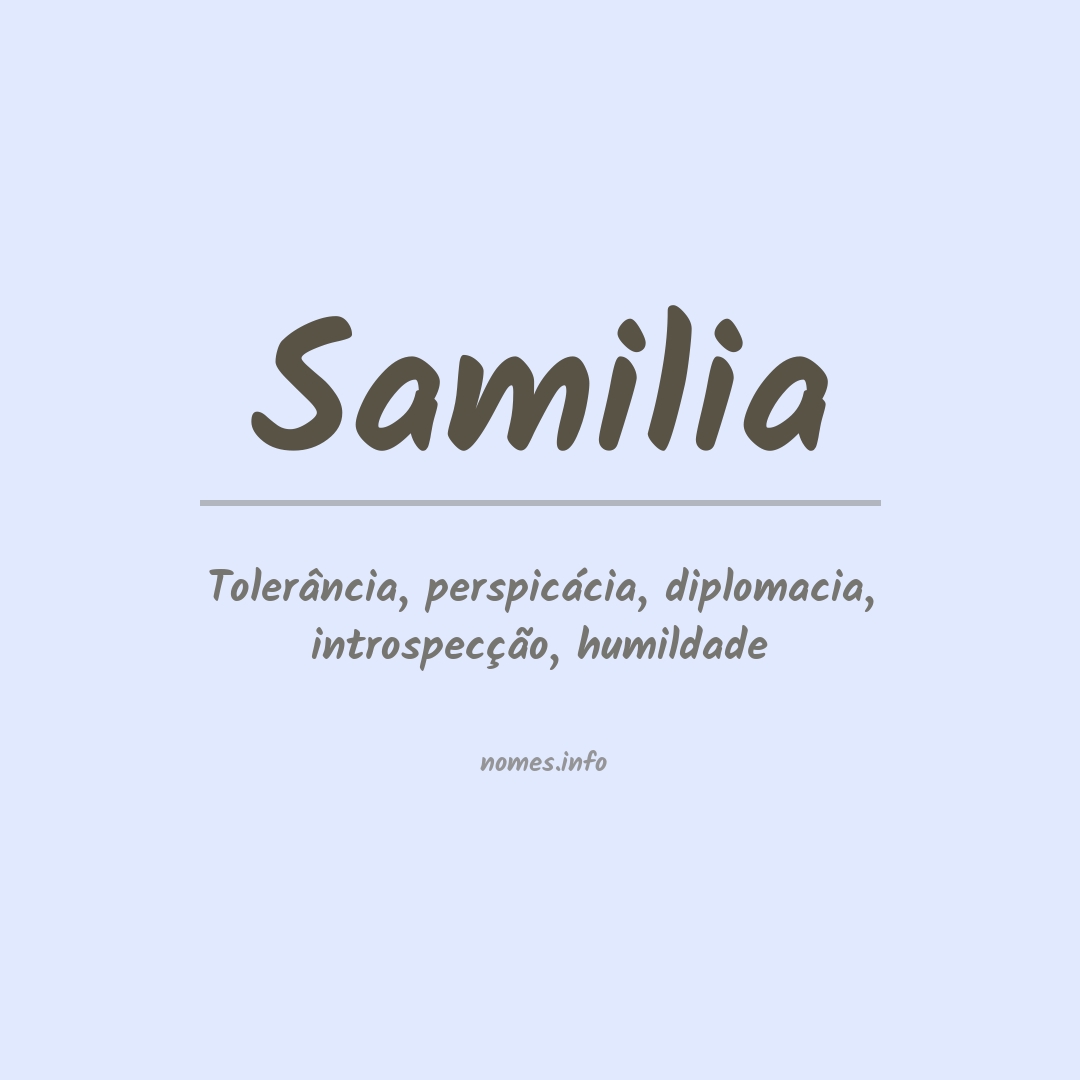 Significado do nome Samilia