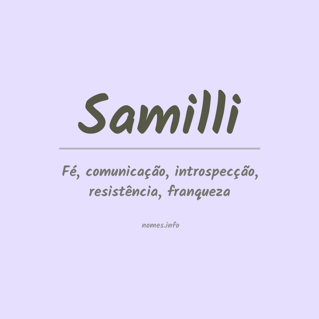 Significado do nome Samilli