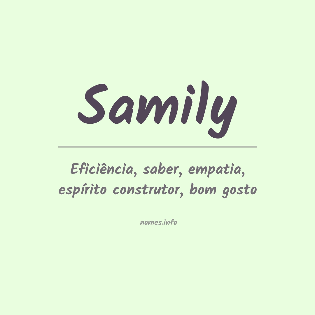 Significado do nome Samily