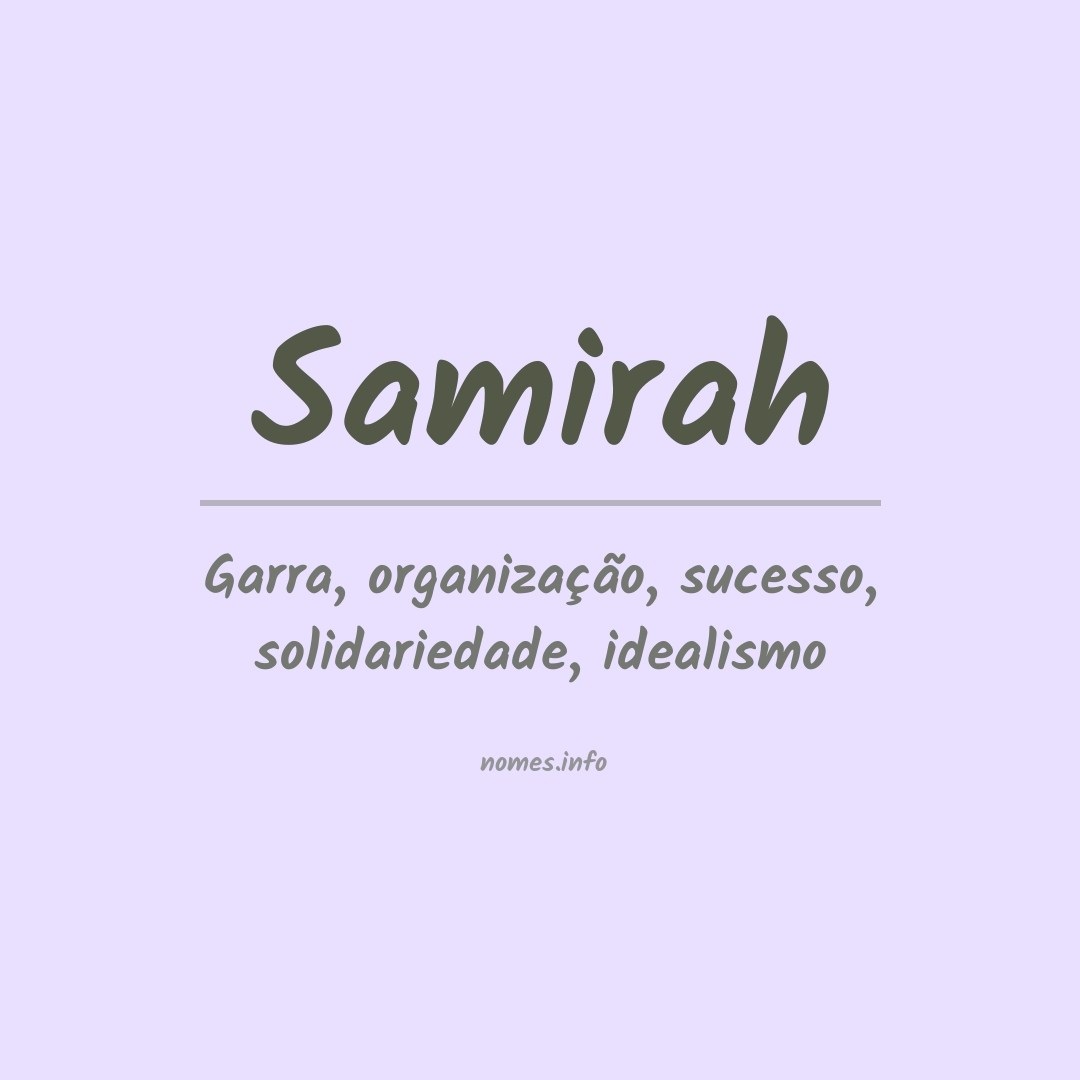 Significado do nome Samirah