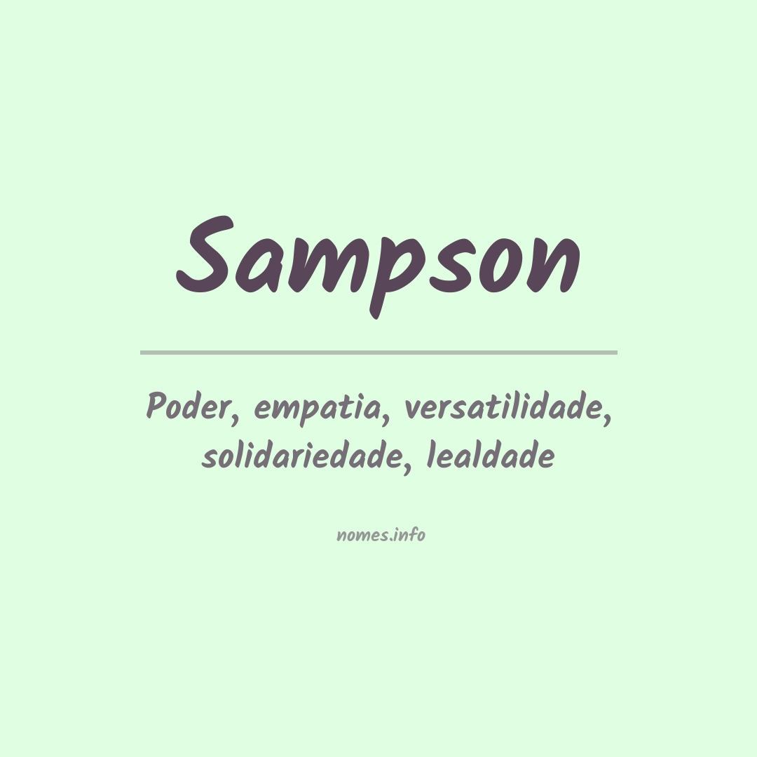 Significado do nome Sampson