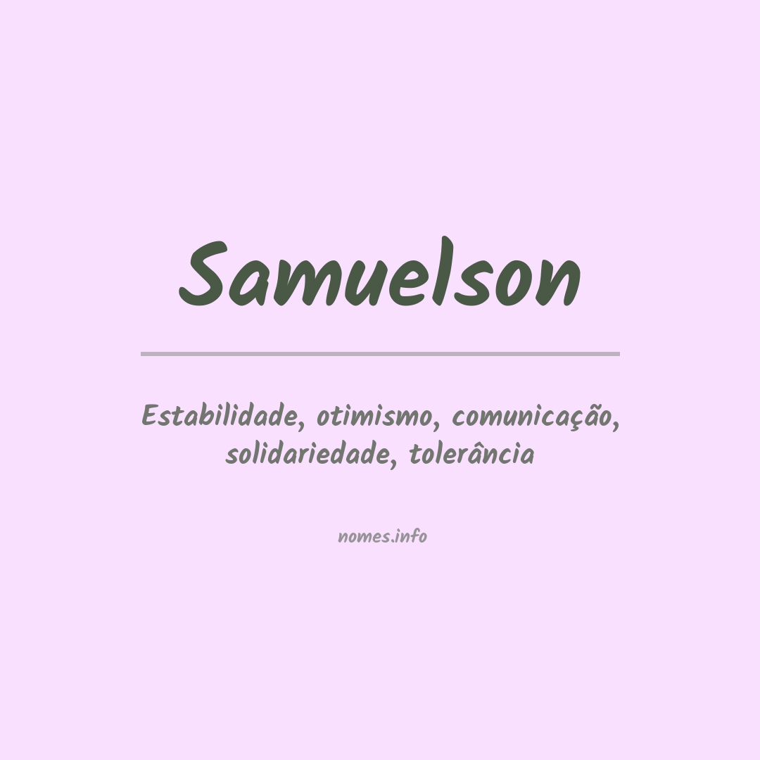 Significado do nome Samuelson