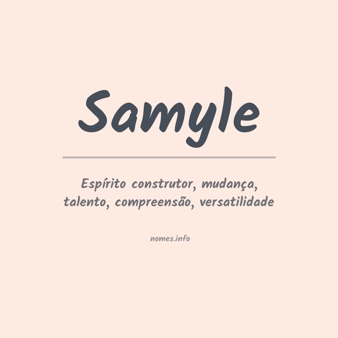 Significado do nome Samyle