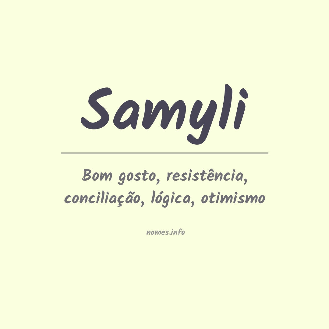 Significado do nome Samyli