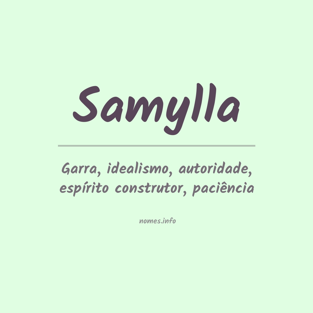 Significado do nome Samylla