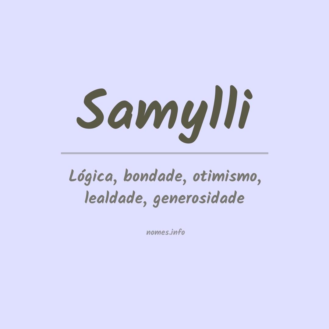 Significado do nome Samylli