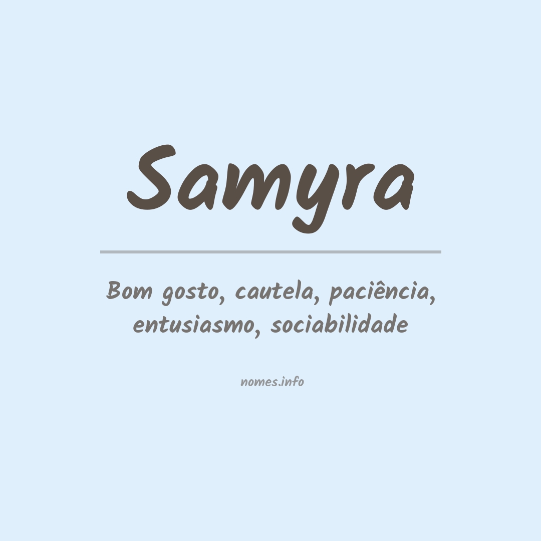 Significado do nome Samyra