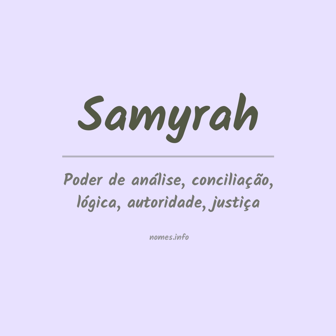 Significado do nome Samyrah