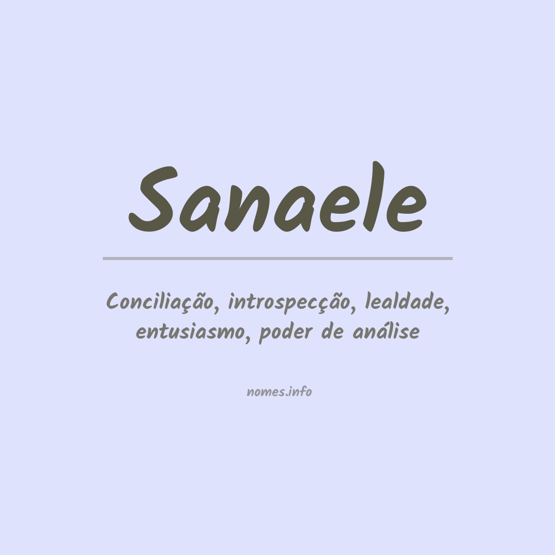 Significado do nome Sanaele