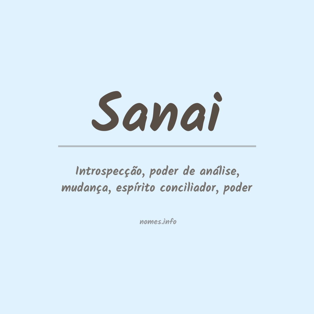 Significado do nome Sanai