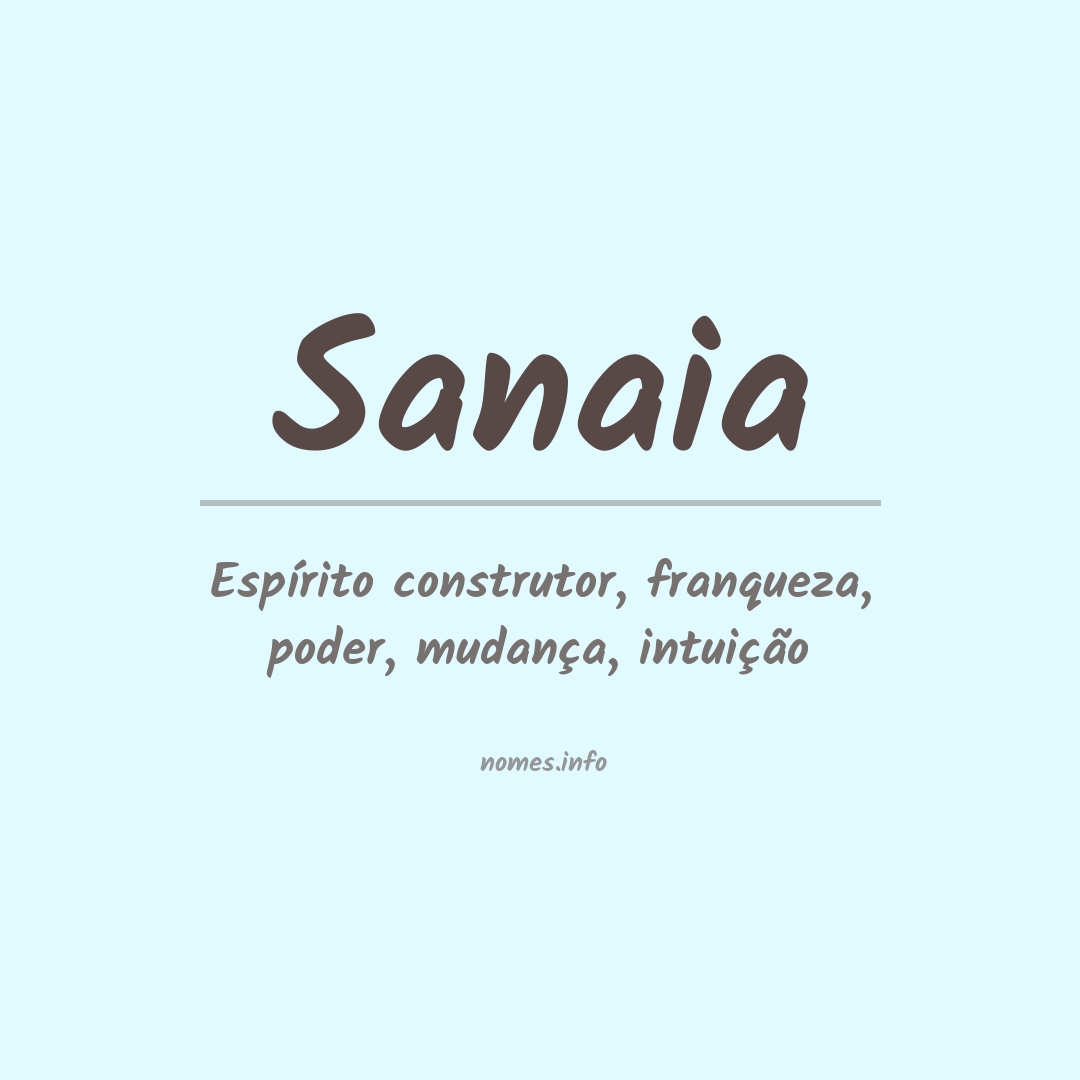Significado do nome Sanaia