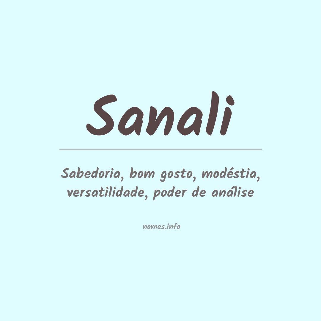Significado do nome Sanali