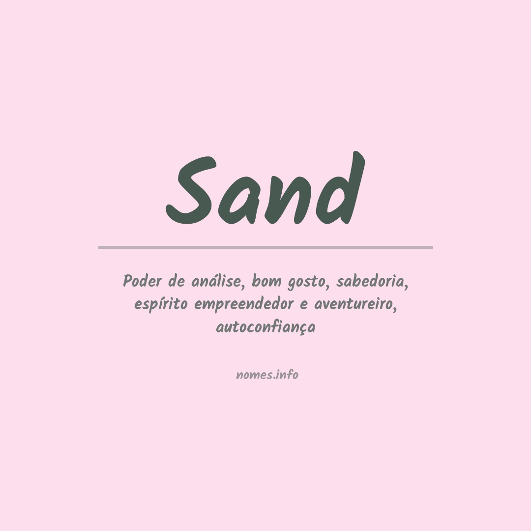 Significado do nome Sand