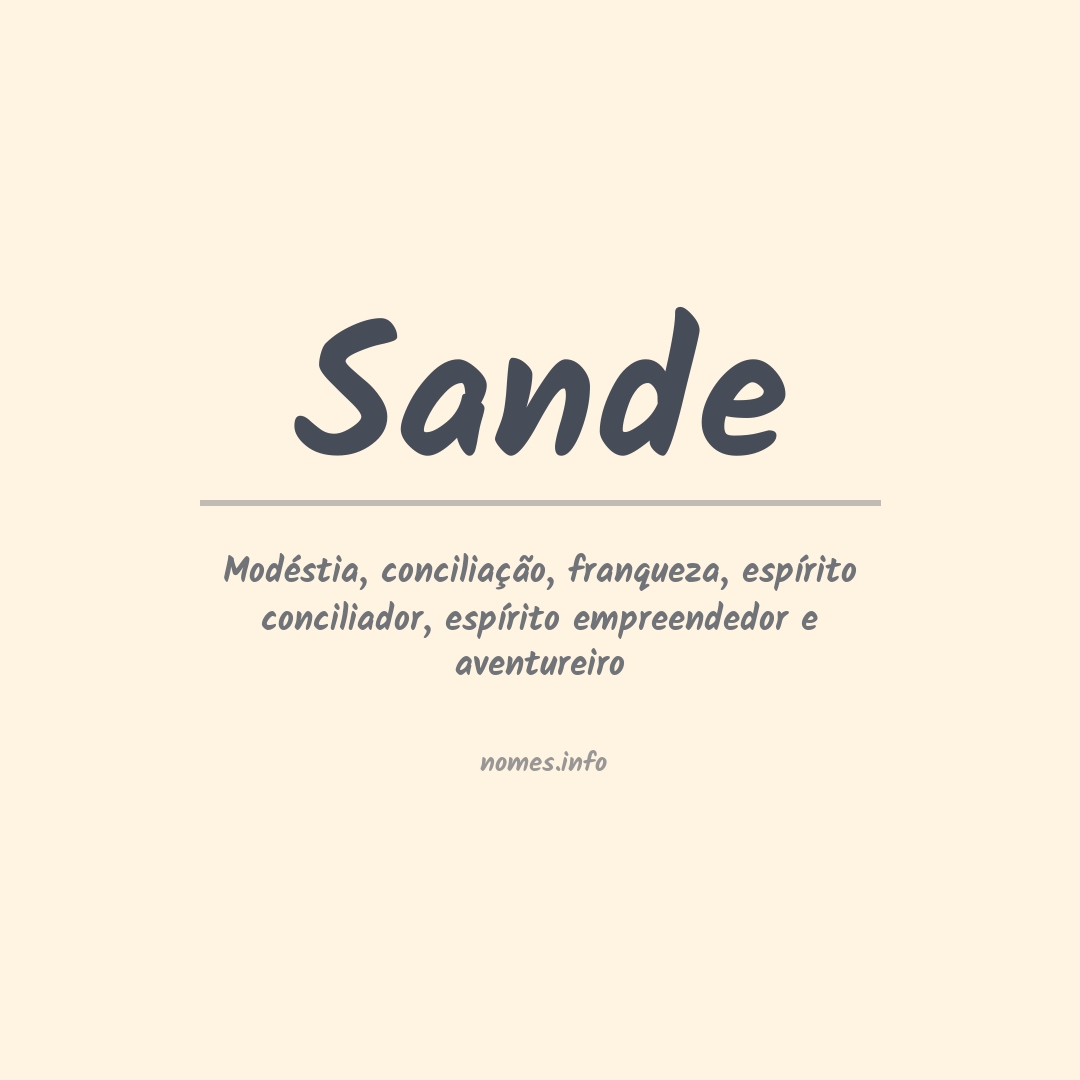 Significado do nome Sande