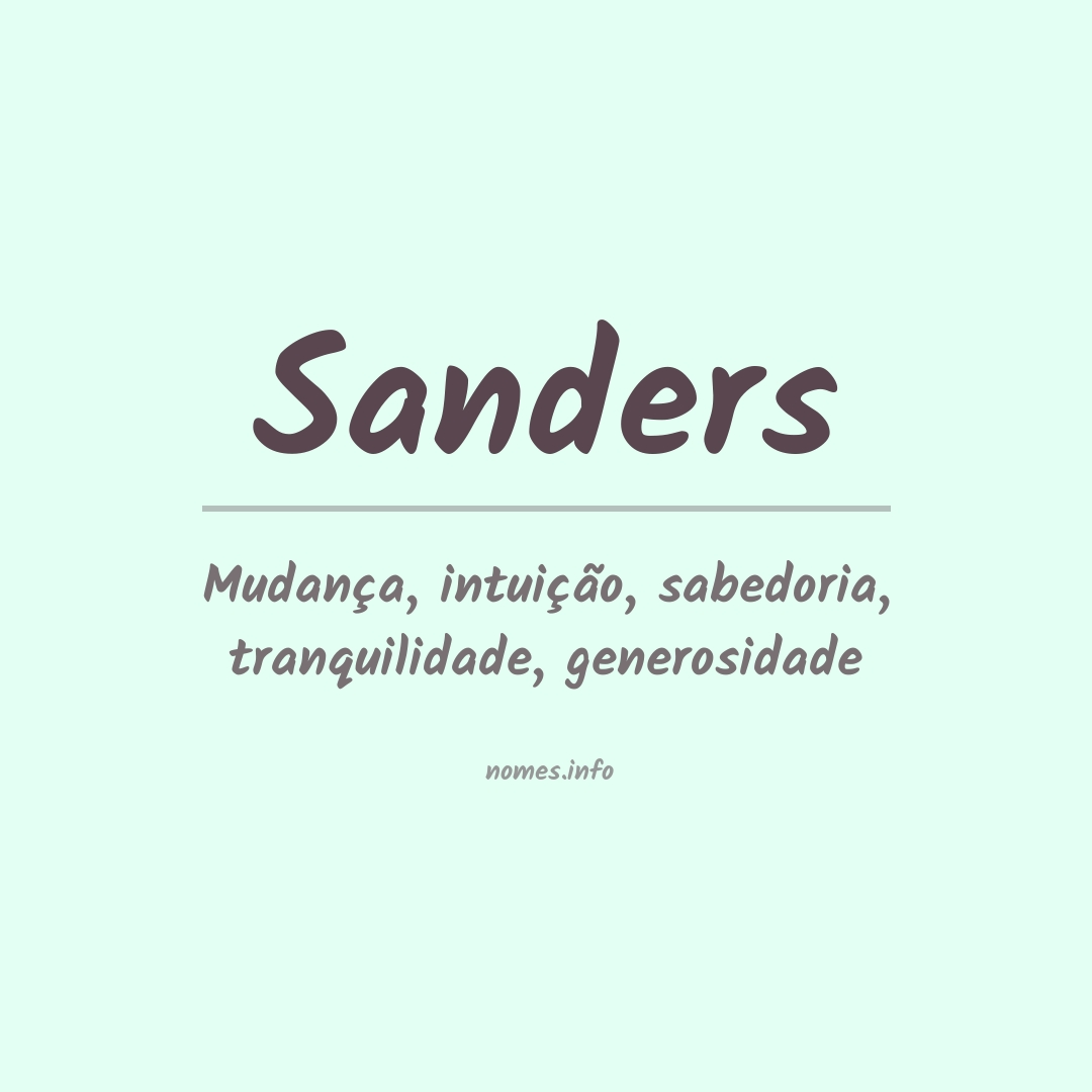 Significado do nome Sanders