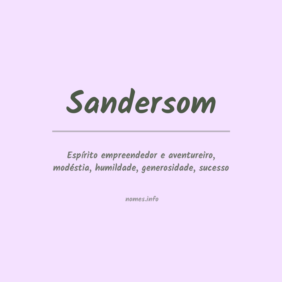 Significado do nome Sandersom