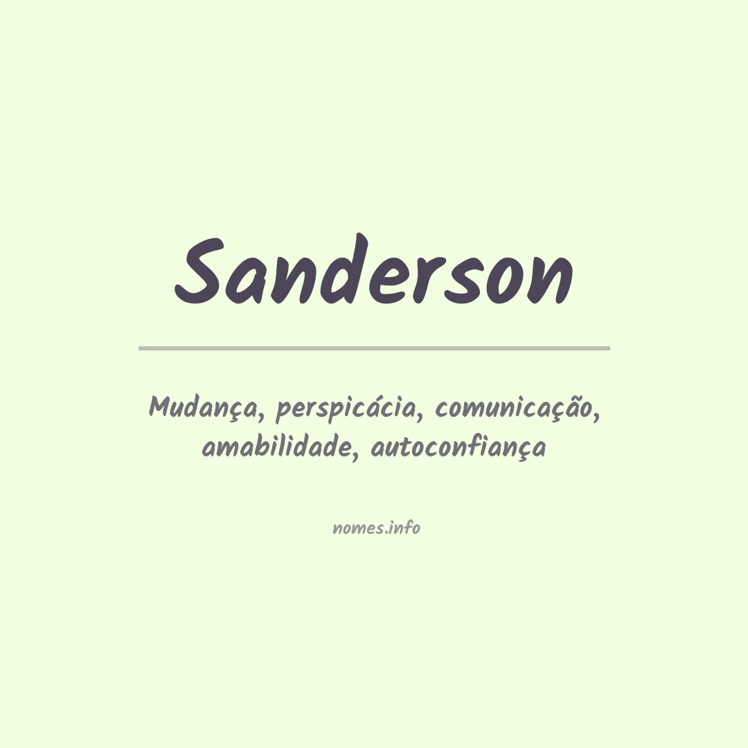 Significado do nome Sanderson