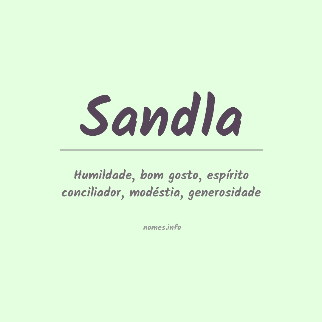 Significado do nome Sandla