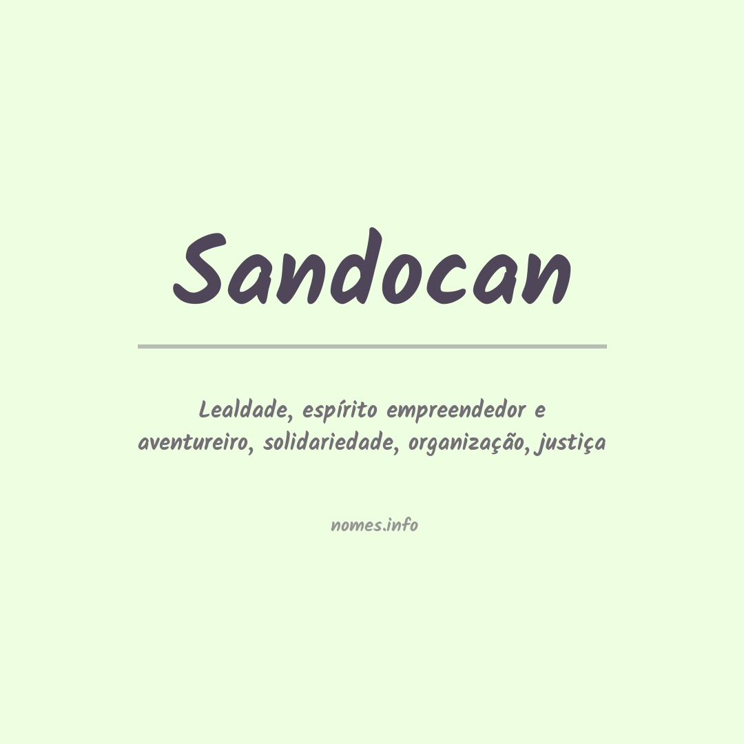 Significado do nome Sandocan