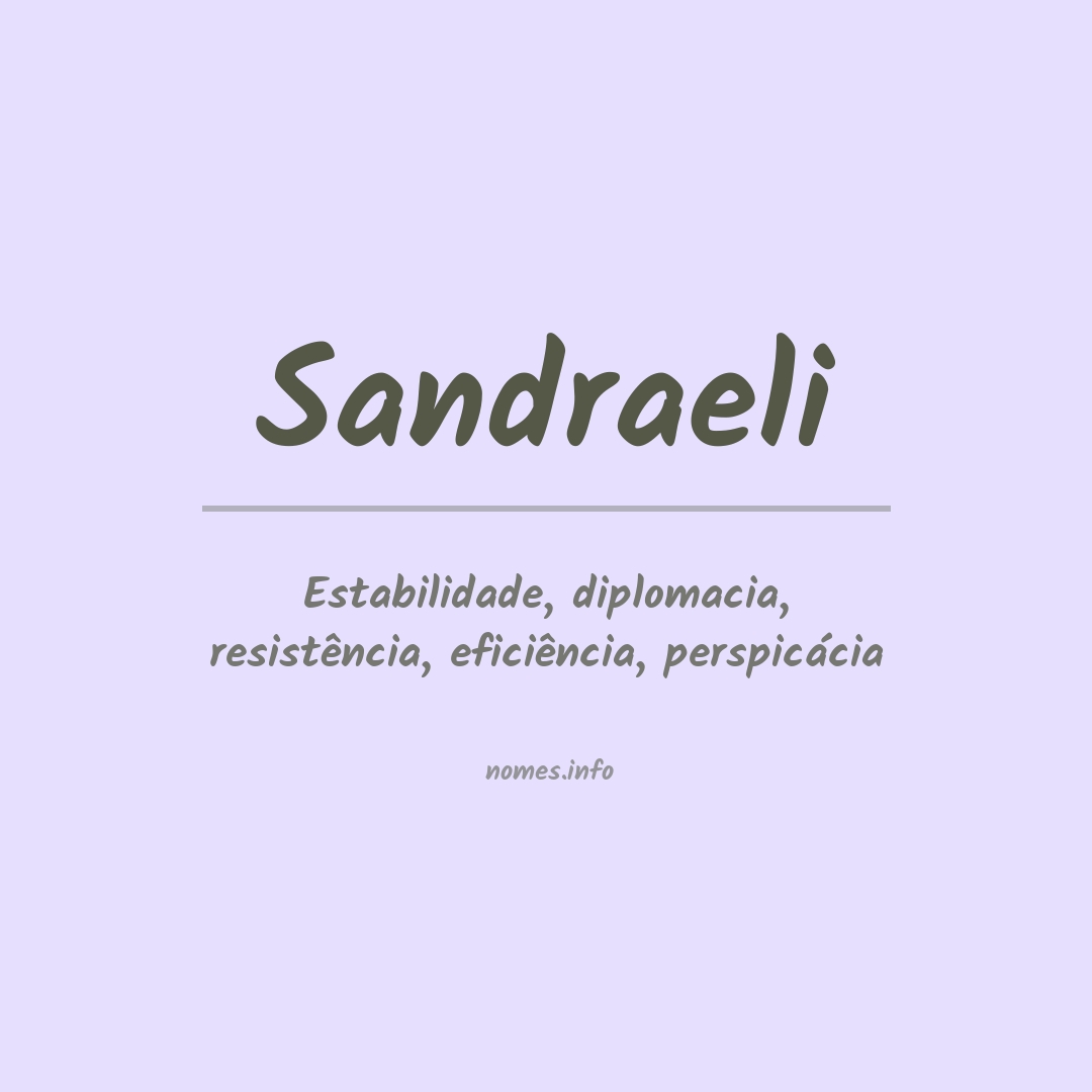 Significado do nome Sandraeli
