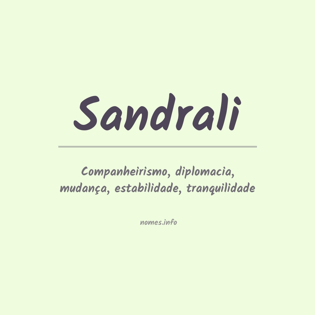 Significado do nome Sandrali