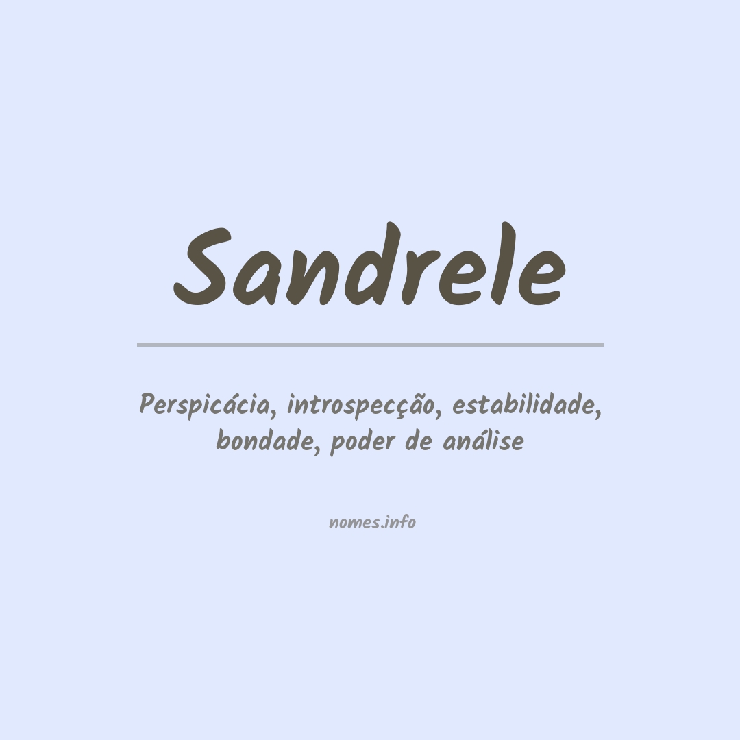 Significado do nome Sandrele