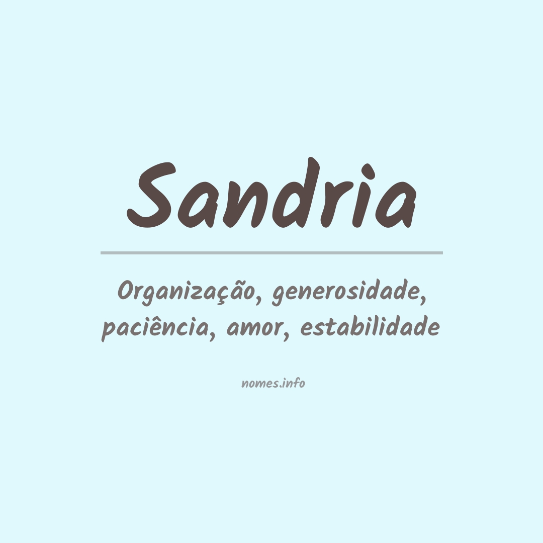 Significado do nome Sandria Significado do nome Sandria
