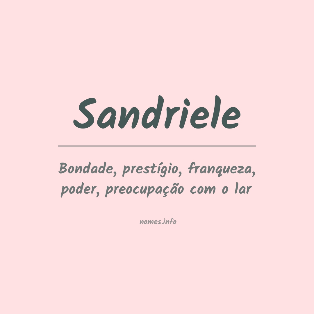 Significado do nome Sandriele
