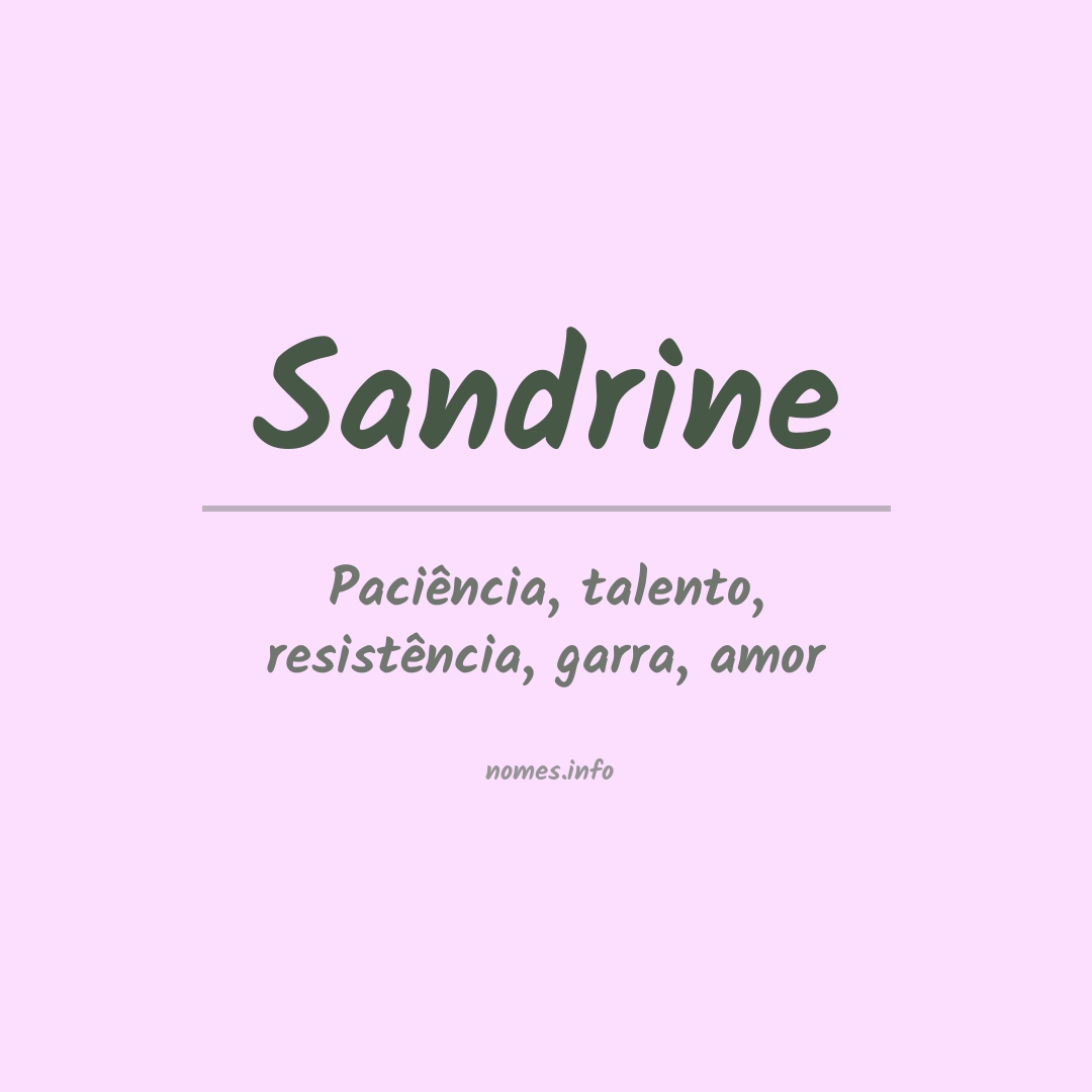 Significado do nome Sandrine