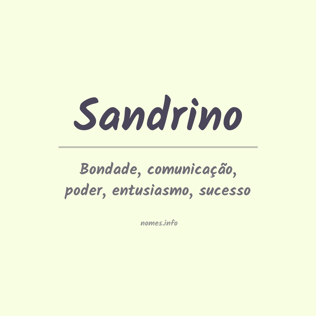 Significado do nome Sandrino
