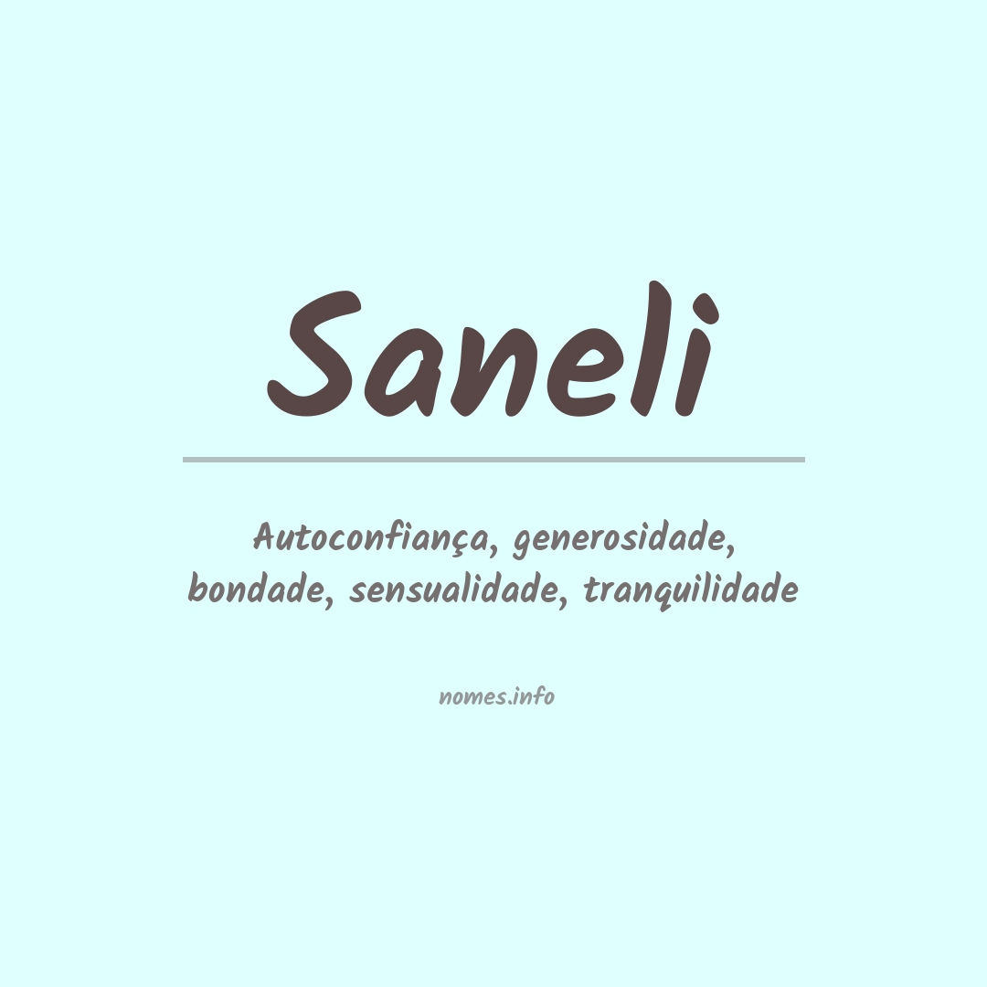 Significado do nome Saneli