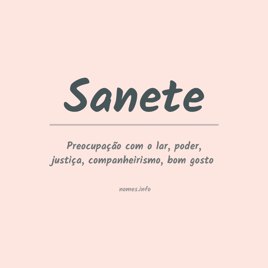 Significado do nome Sanete