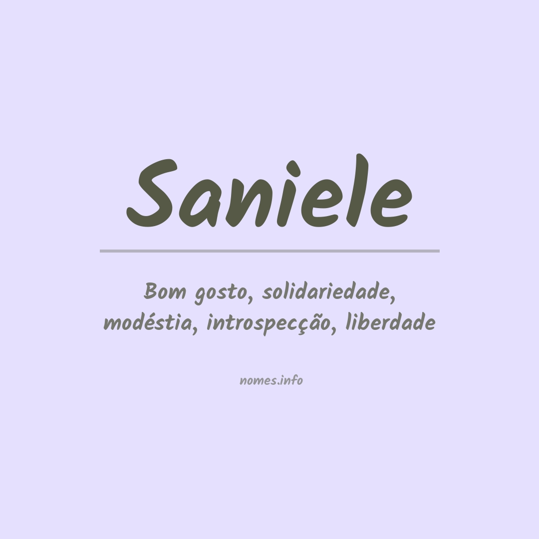 Significado do nome Saniele