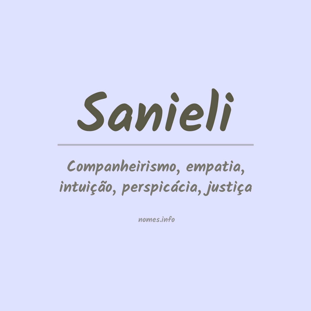 Significado do nome Sanieli