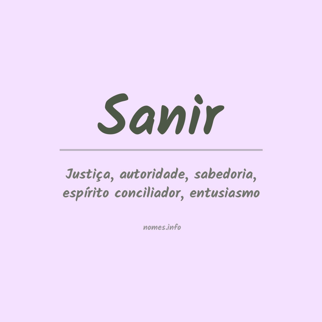 Significado do nome Sanir