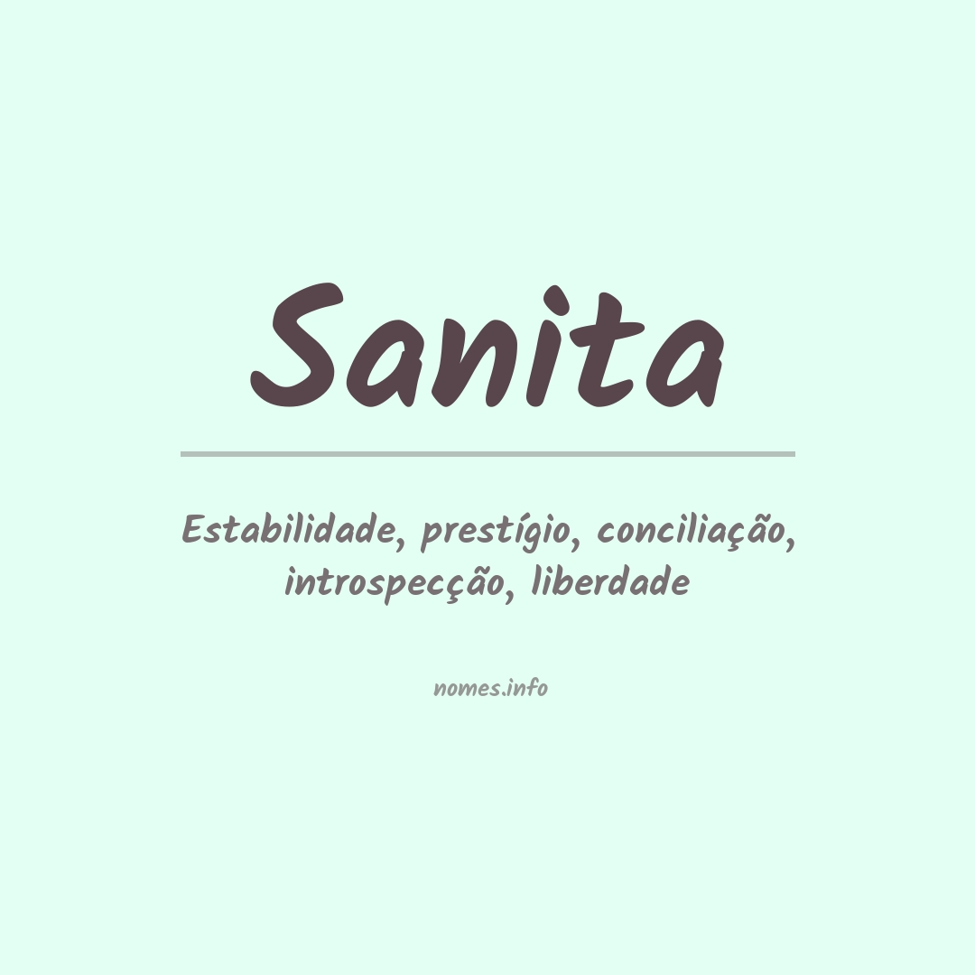 Significado do nome Sanita