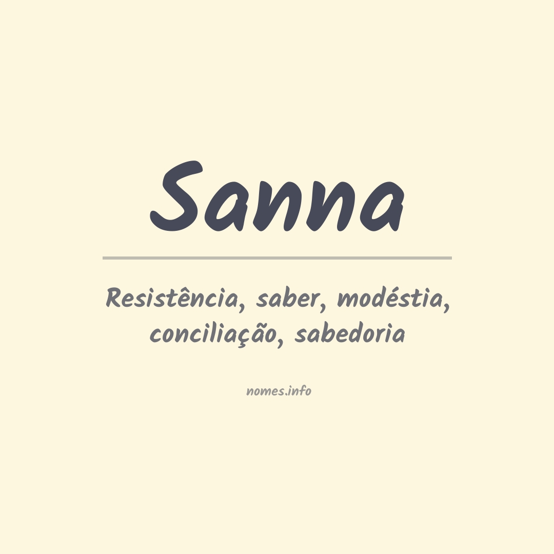 Significado do nome Sanna