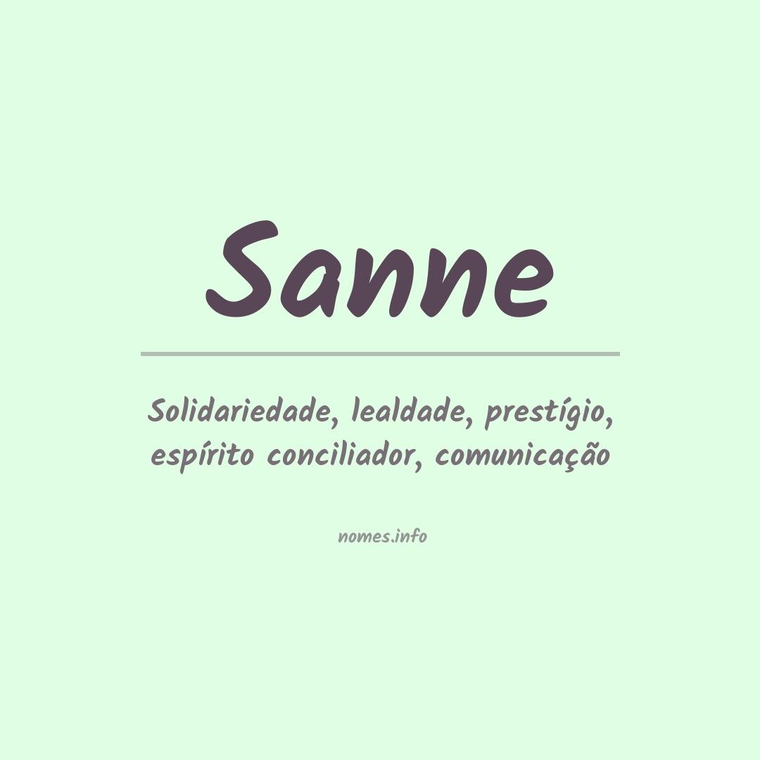 Significado do nome Sanne